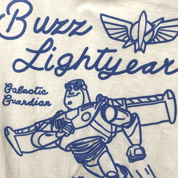 Disney TOY STORY BUZZ LINE ART Print T-shirt white Blue size L - Picture 4 of 5